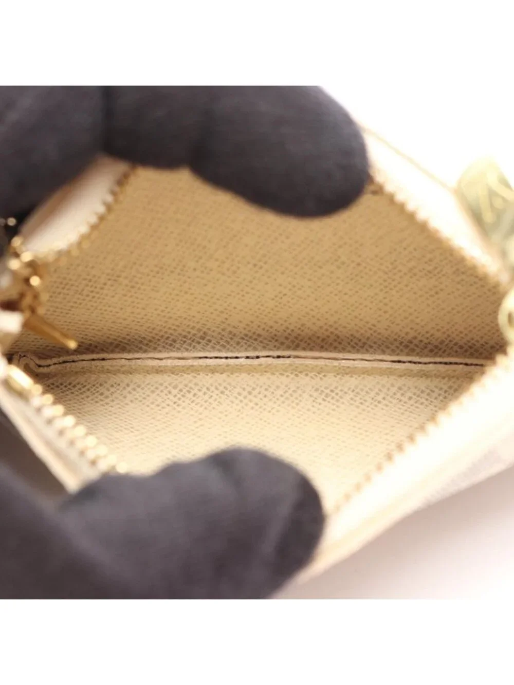 Louis Vuitton Coin Purse Pochette Cles Damier Azur Key Ring Included